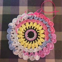 Hand Crocheted Pretty Doily 100% Soft Cotton Nice Mothers Day Gift