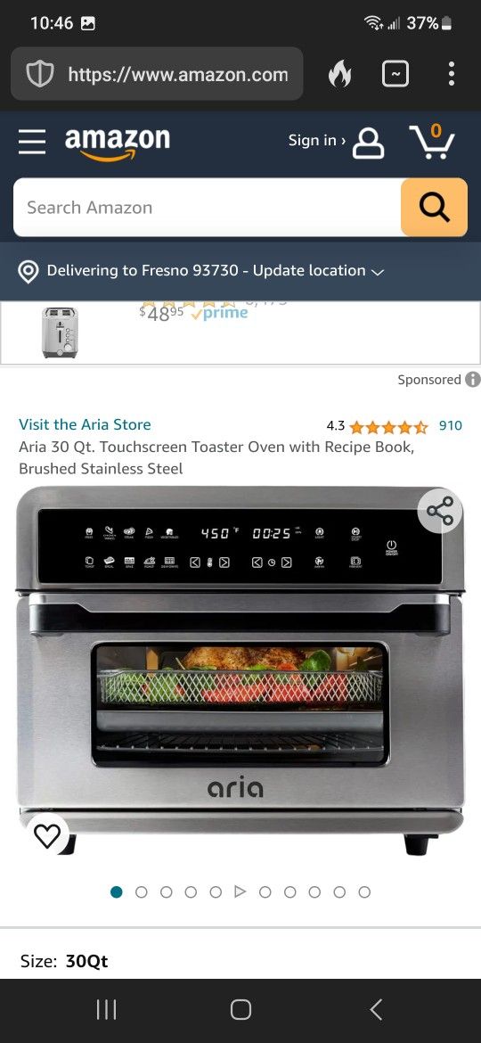 Aria Digital Air Fryer Toaster Oven