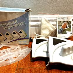 Magnetic Window Cleaner – Double-Sided Tool for High Windows (For 15–24mm Double Glass)