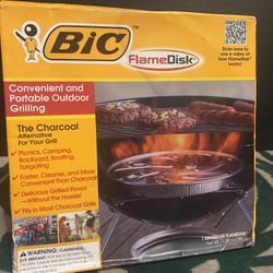 Bic FlameDisk Portable Outdoor Grilling Charcoal Alternative.