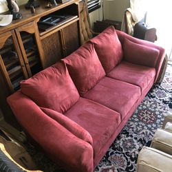 Nice Red Sofa & Ottoman