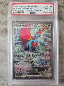 PSA 10 ROARING MOON EX POKEMON #(contact info removed) PARADOX RIFT ILL RARE EN