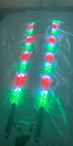 5FT 360 spiral Dance LED light whips Bluetooth control