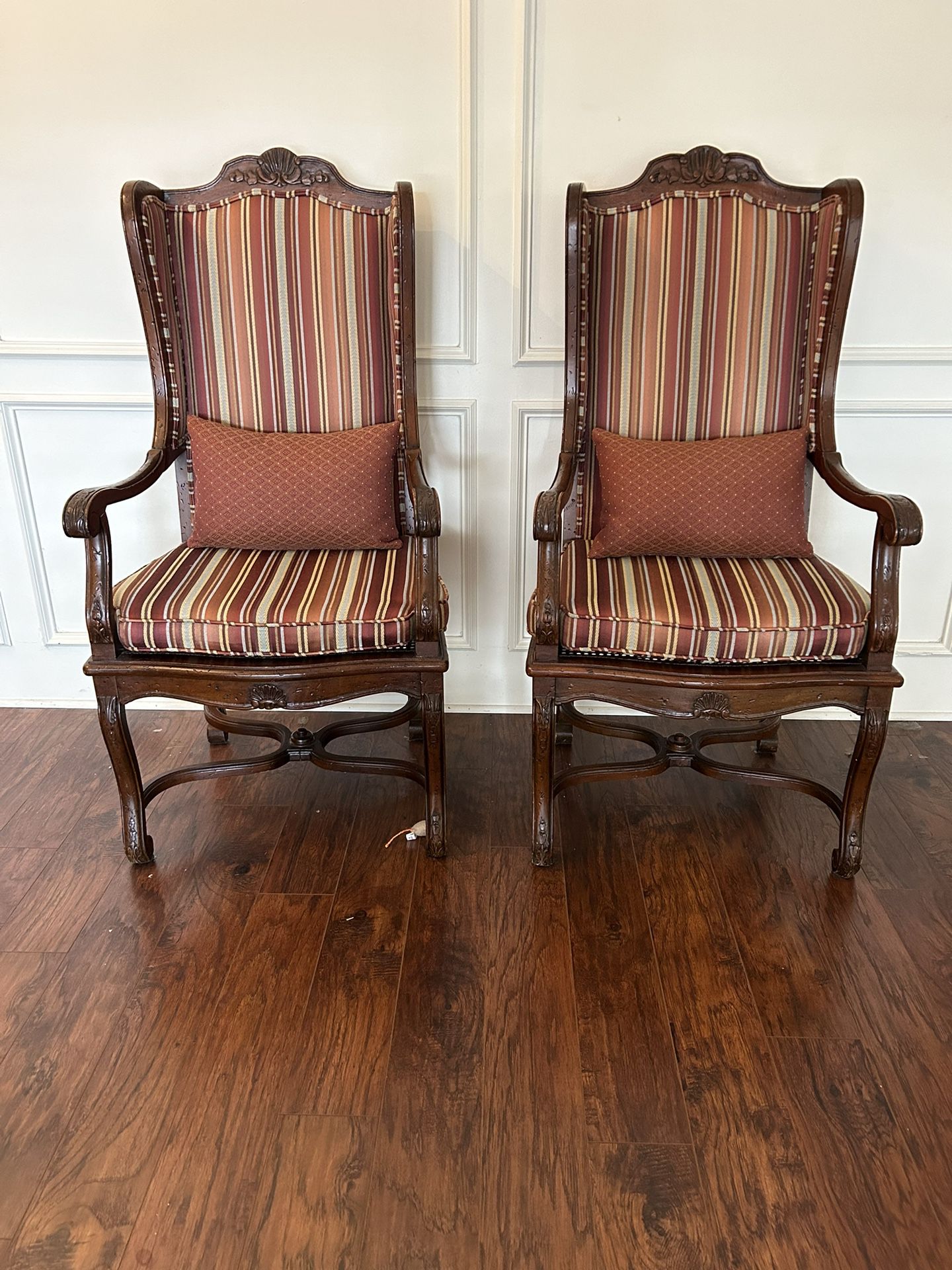 Two Wooden Chairs Reupholstered Recently 