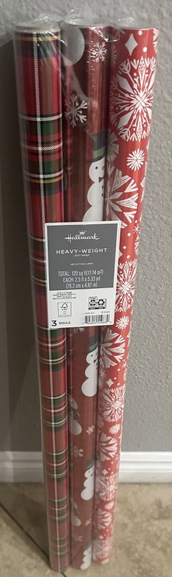 New Hallmark Heavy Weight Christmas Wrapping Paper Pack Of 3 Rolls…120 Sq Feet Total
