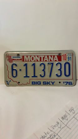 Montana Big Sky Bicentennial License Plate 1976