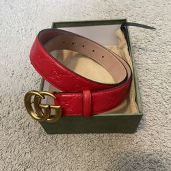 GG Red Leather Belt (Read Description) 