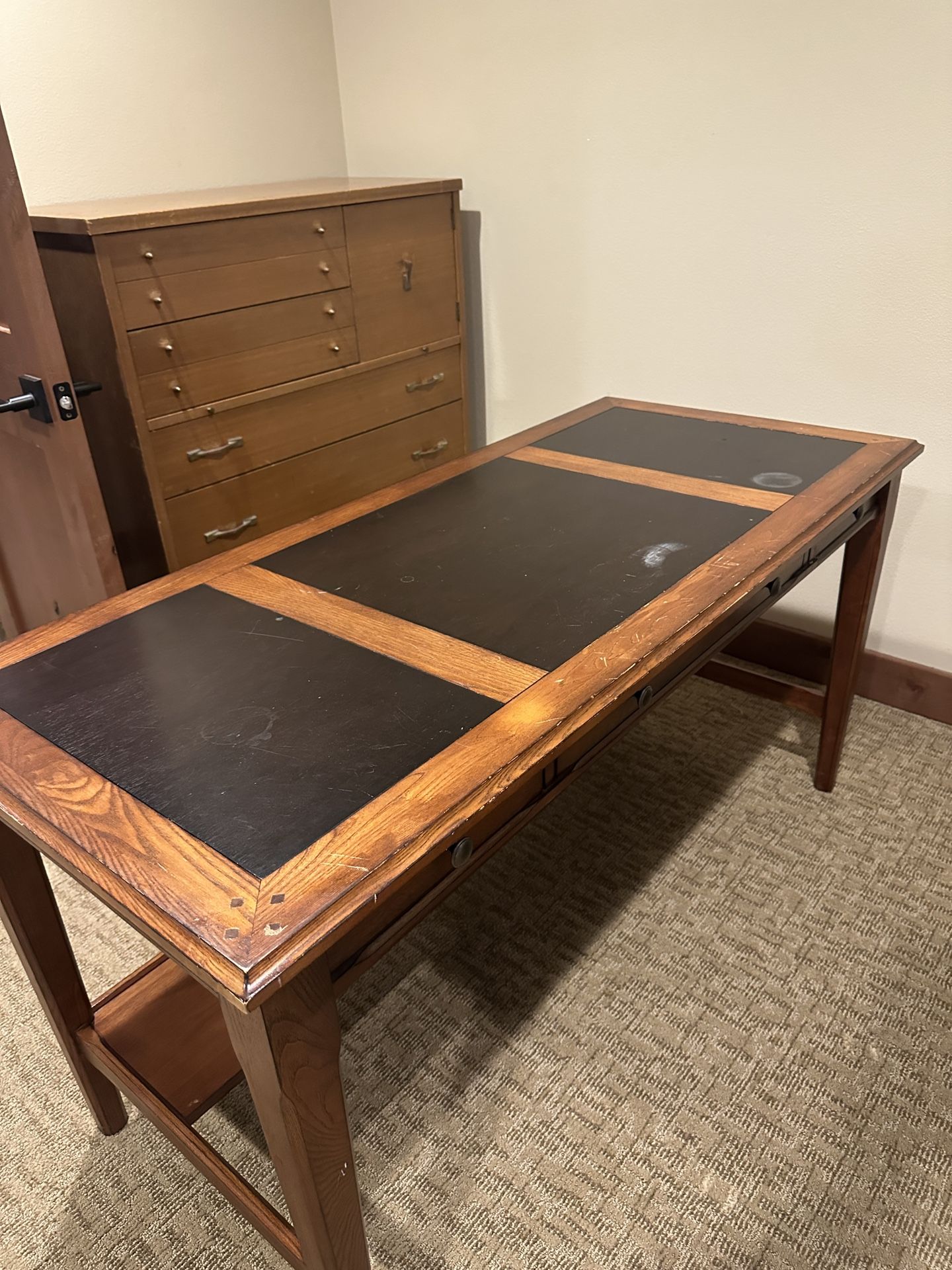 Beautiful Wood Desk. With Drawers. Craft Table. Office Desk.
