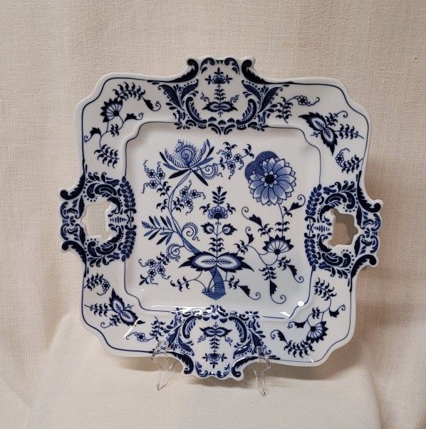 Vintage Blue Danube 12” Square Serving Platter