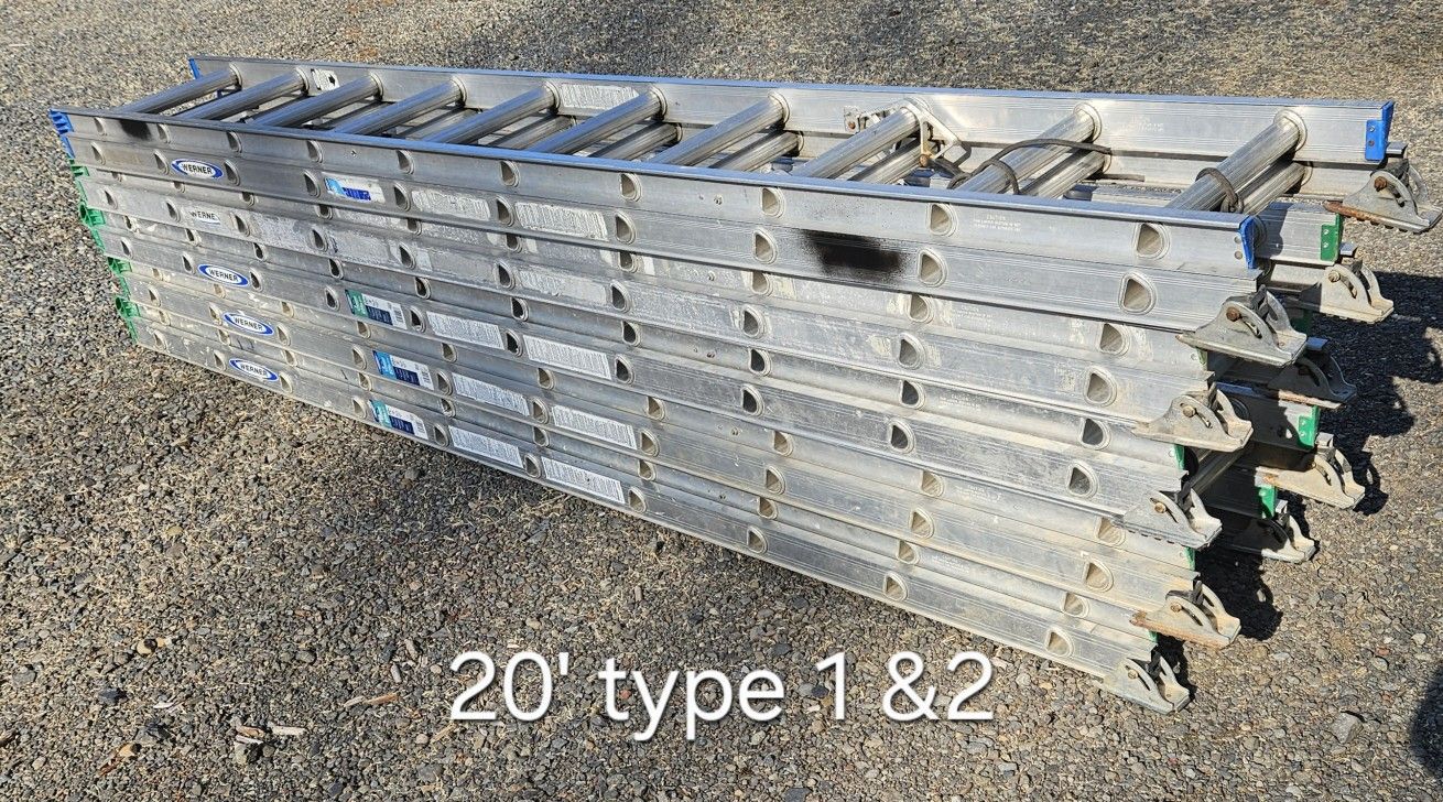 20' Werner aluminum ladders -type1& 2