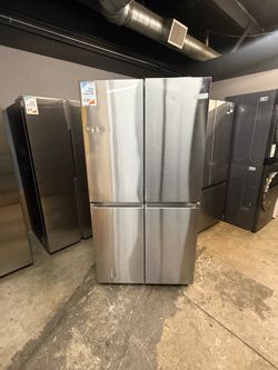 🔥 Samsung - 36 inch 23 Cu Ft Counter Depth 4-Door Flex French Door refrigerator With Beverage Center - Stainless steel  🔥