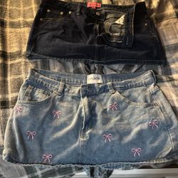 2 jean skirts 