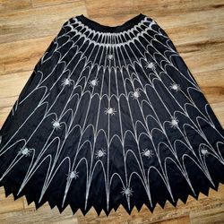Halloween Sparkling Glitter Spider Web Dress Poncho Costume one size fits Medium-XL