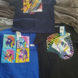 3 Brand New With TAGS BOYS SIZE 18/20 FORTNITE SHIRTS