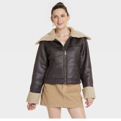 Women’s Faux Leather Shearling Jacket
