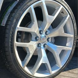 26” Chevy Silverado GMC Sierra Replica Wheels & Tires  Tahoe Yukon Escalade Suburban Rines Y