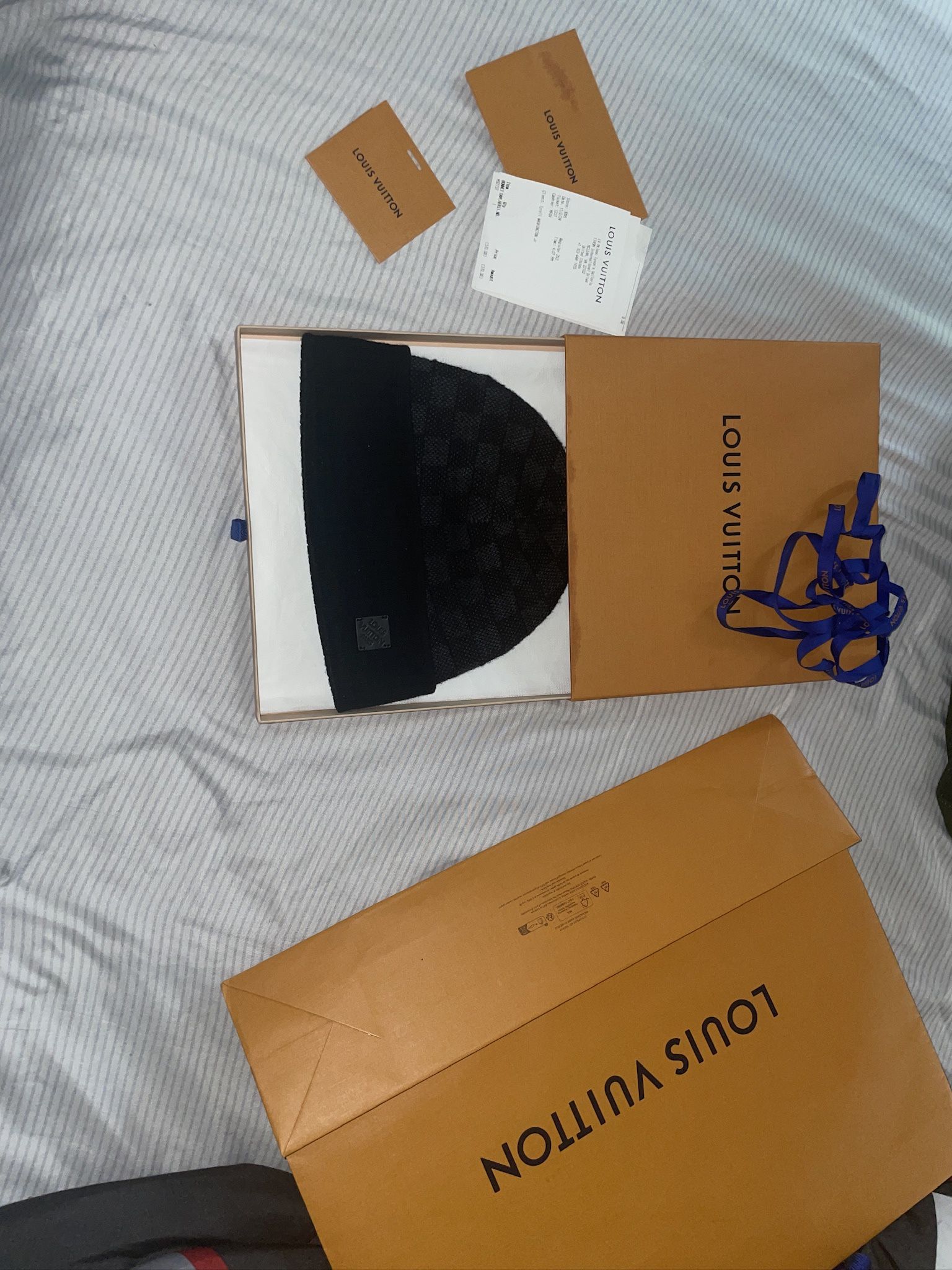 Black Louis Vuitton Damier Petite Beanie