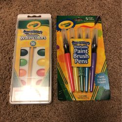 Crayola Washable Water Colors & Paint Brushs