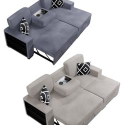 2-Pc Boucle Sectional Sofa Chaise With Storage 