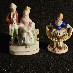 Vintage 1950's Japanese Ceramic Figurines, Hand Painted