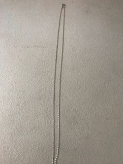 Long silver necklace