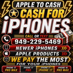 Cash for Apple - 17 Pro Max iPhone 16 Pro Max iPad Pro M5 M4 Ultra 2 3 Macbook