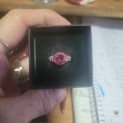 Size 6 Pink Topaz Rose Gold Ring
