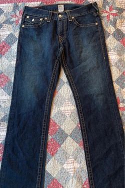 True Religion Jeans Ricky Super T Blue Men’s Sz 33 Baggy Wide Leg Made in USA