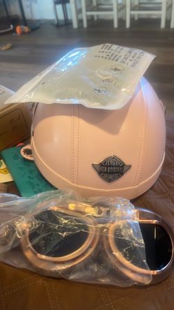 Original Pink Motorcycle Helmet with Goggles