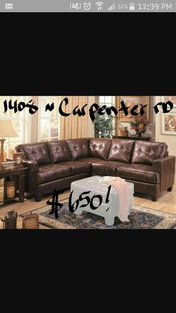 L Shaped Bonded Leather Sectional (Brand NEW)