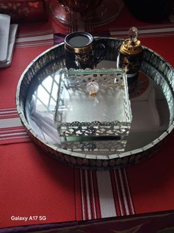 Bowl mirror for dresser and jewelry box and sense holder and cup