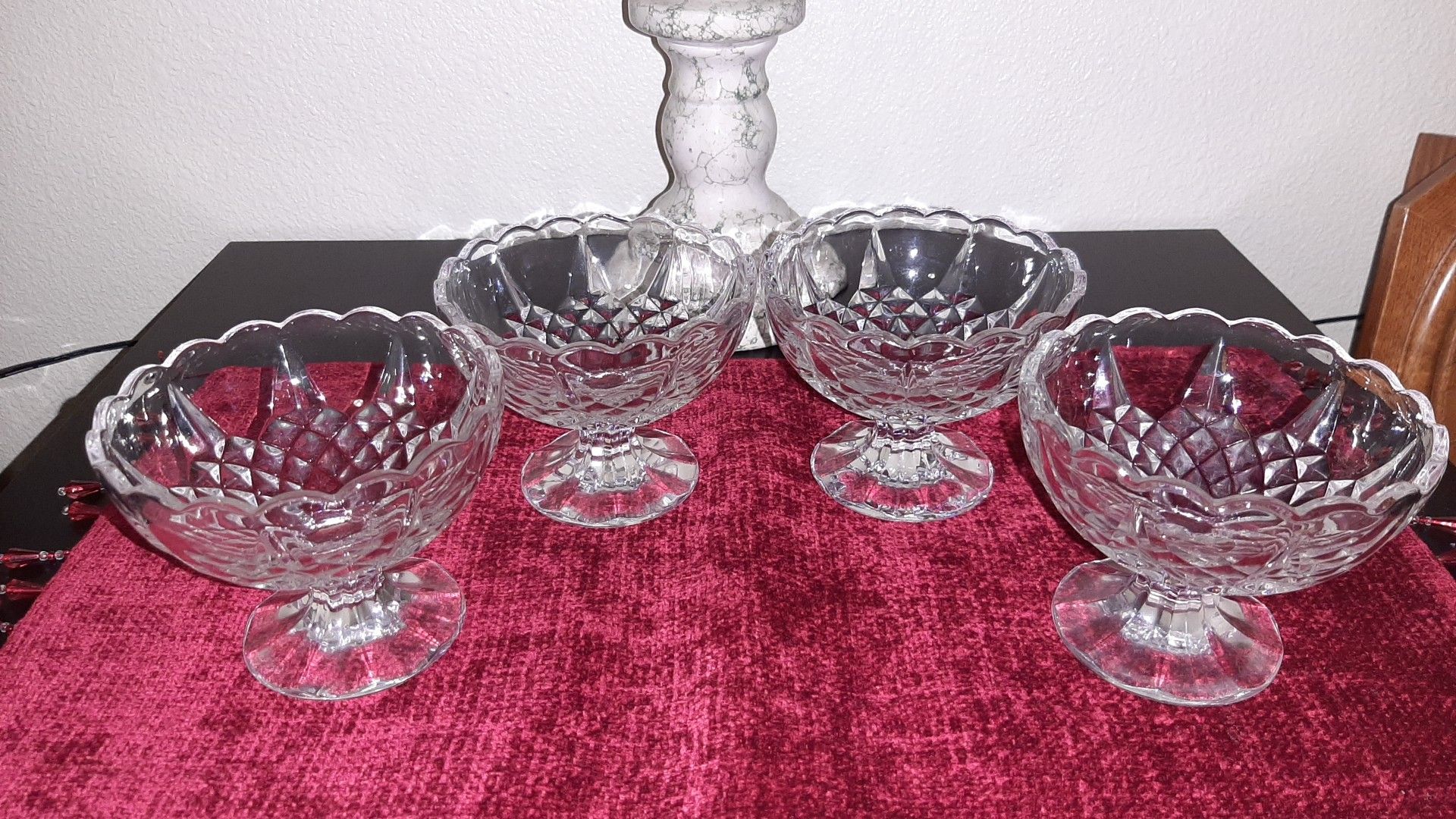 Crystal Ice cream Sandae Berries Jellies footed Bowl Dish