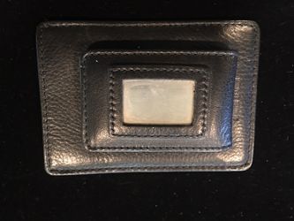 Black Leather Magnetic Money Clip