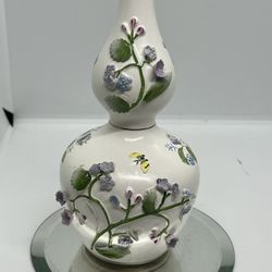  VTG Mid Century Ardalt Lenwile Artware Hand Painted Gourd Vase #6190 Floral 9” T   This vintage Mid Century Modern vase is a beautiful addition to an