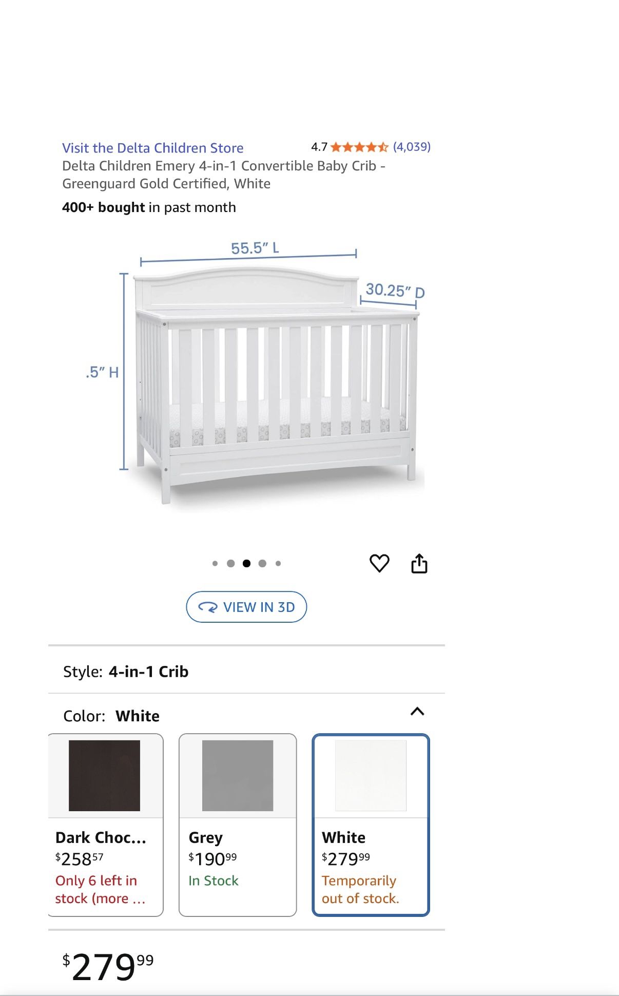 4 in 1 Crib 