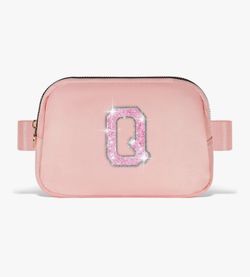 Chenille Style Initial “Q” Belt Bag – Adjustable Crossbody Waist Bag