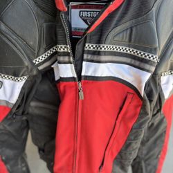 HJC leather jacket  And Helmet size Large 