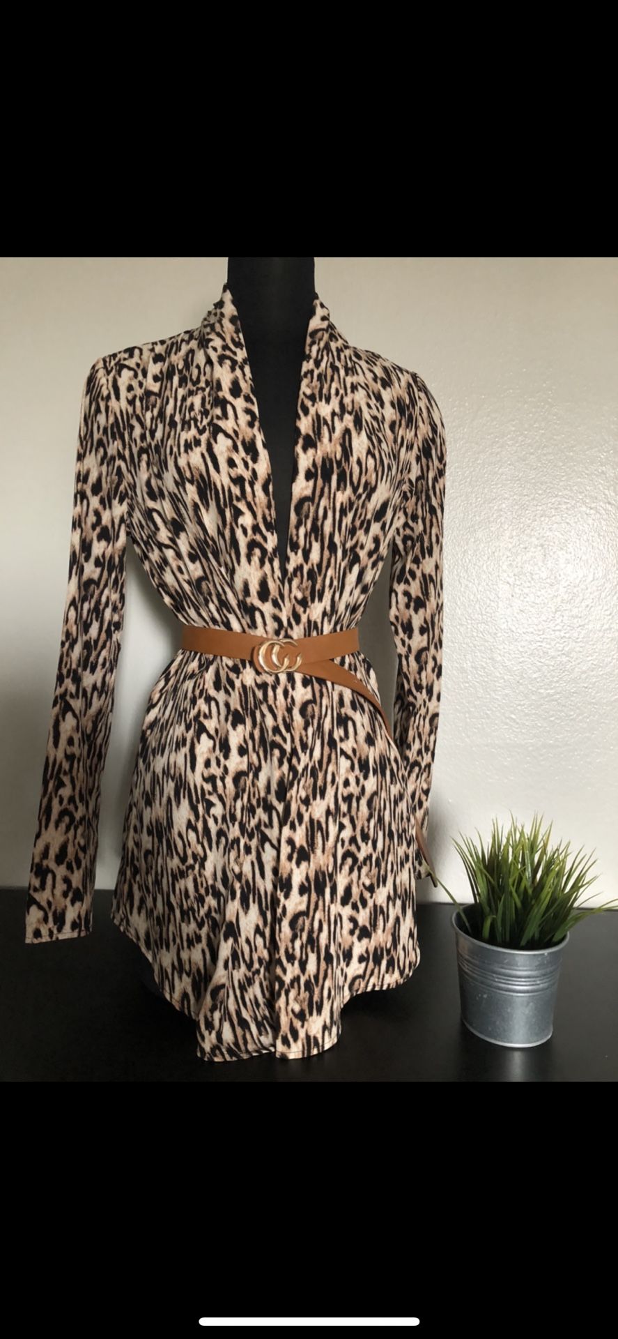 Women Clothing / Leopard Print Cardigan / Blazer