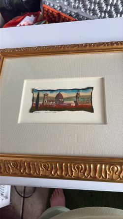 Vintage Italian artwork from Florence Italy framed