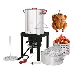 Creole Feast TFK3001 Premium Aluminum 30qt Turkey and10qt Fish Fryer Set