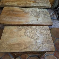 Three Wood Nesting tables