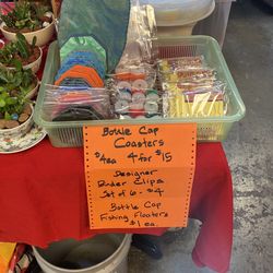 Bottle Cap Coasters, Fishing Floaters, Designer Clips