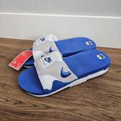 New Nike Air Max 1 Slides Sandals Men’s Size 6 Royal Blue White Gray FJ4007 100