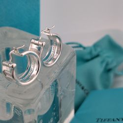 Authentic Tiffany & Co. 1837 Hoop Huggie Earrings ✨