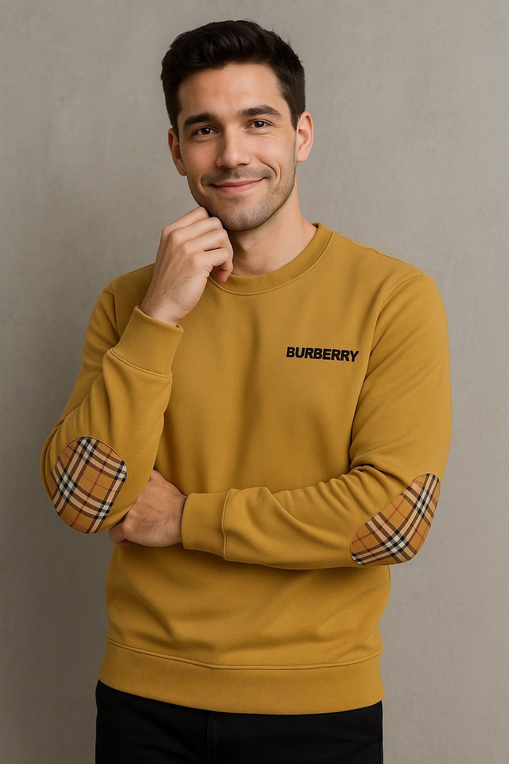 Burberry Crewneck Sweatshirt with Elbow Patches