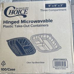 Microwaveable TAKE OUT Containers Hinged-100