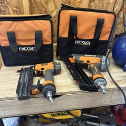 Rigid Finish Nailers 15 & 18 Gauge with Campbell Hausfeld Air Compressor