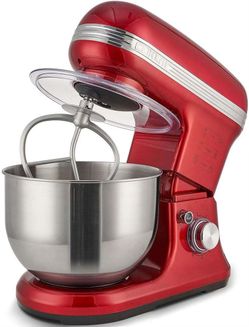 COKLAI 5.5Qt 6 Speed Dough Mixer Metal Lid with Stainless Steel Bowl, Tilt-head