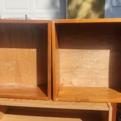 2 Vintage Good Wood Boxes 20" × 19" × 7 1/2" deep, both in Good Condition