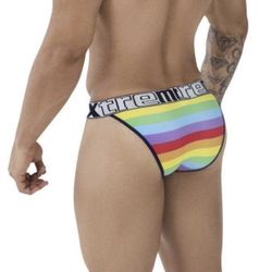 Xtremen Blue Mesh Front Bikini Pride Underwear Size Large